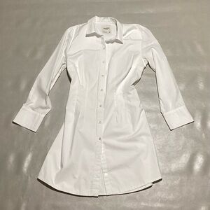 White Button-Up Shirt Dress